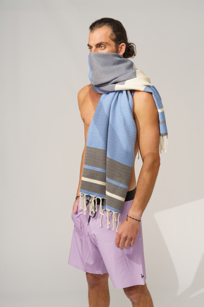 Futah - Papua Blue Beach Towel (4)