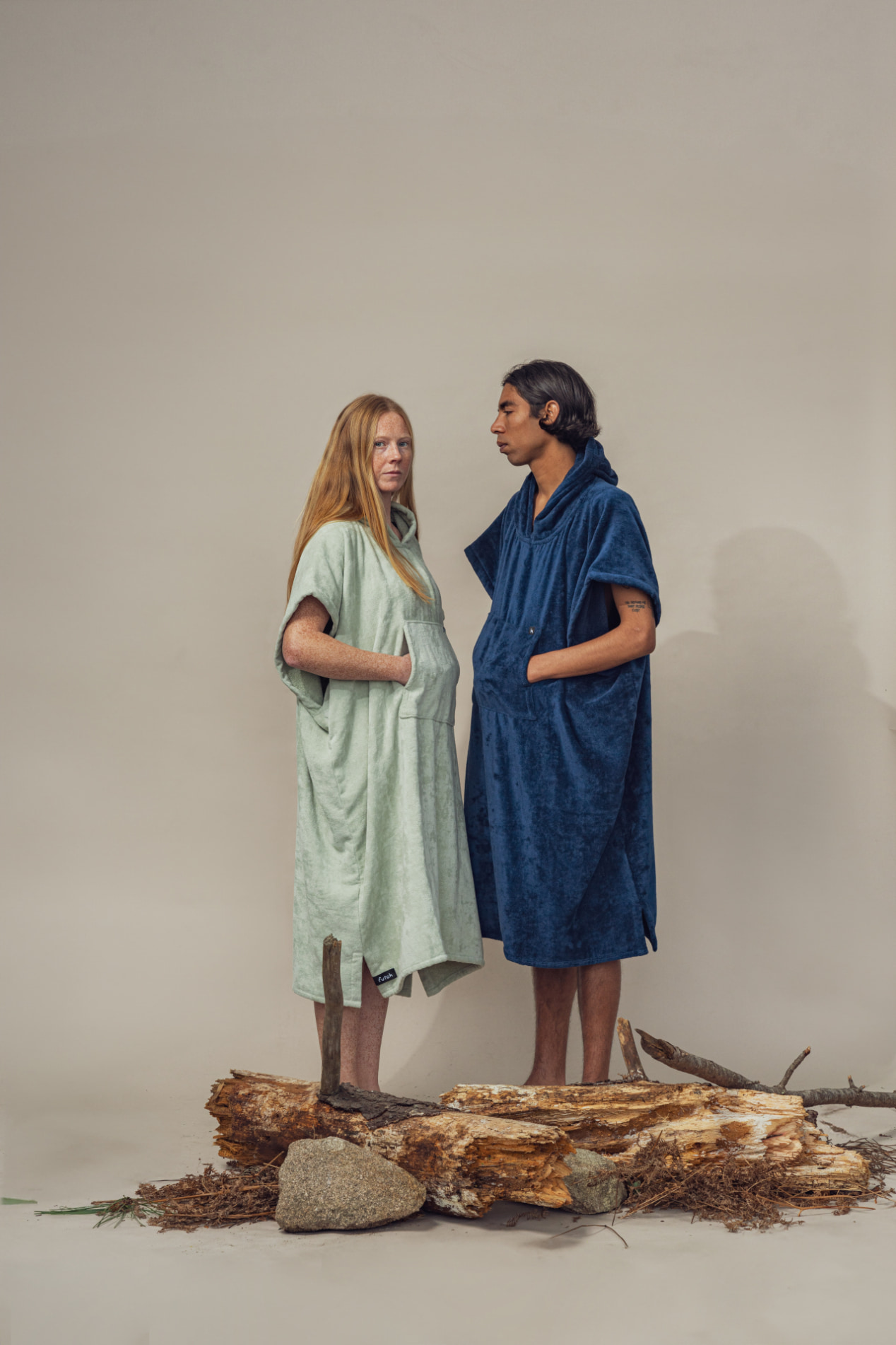 Futah - Ericeira Blue Terry Poncho (2)