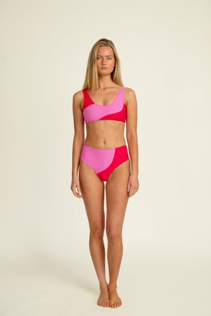 Aether Pink & Coral Bikini Top