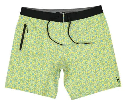 Flora Yellow & Water Boardshorts