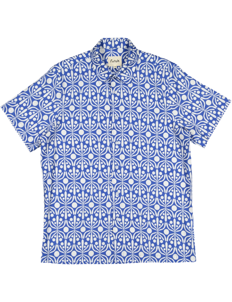Futah - Flora Blue & White Shirt (1)