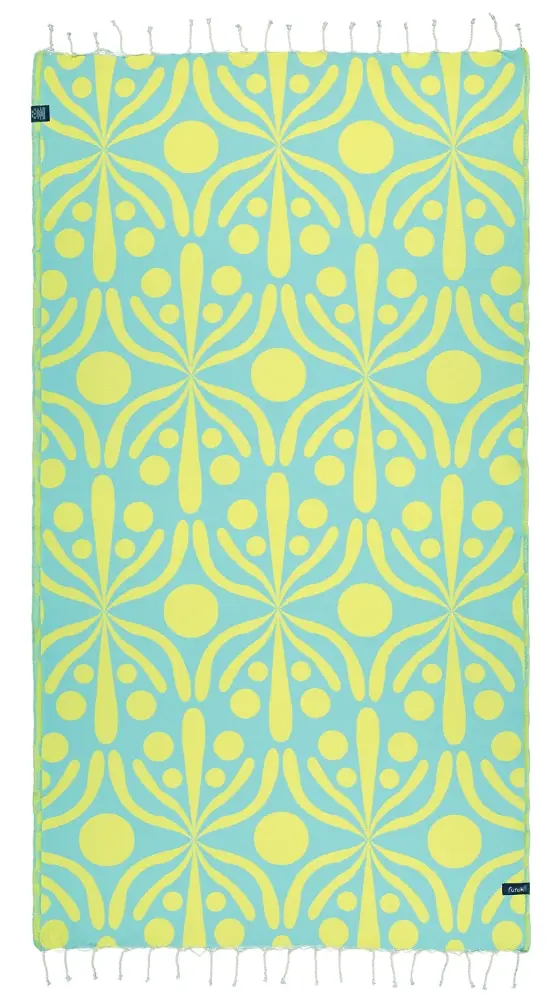 Futah - Flora Yellow & Water Beach Towel (2)
