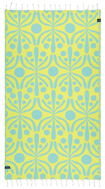 Futah Flora Yellow Water Beach Towel