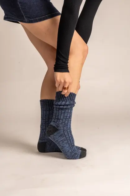 Cashmere & Wool Blue Socks